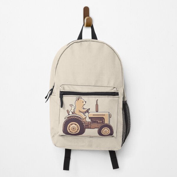 Item preview, Bear and Rabbit Tractor Ride – Whimsical Animal Art designed and sold by Dogandesighn.