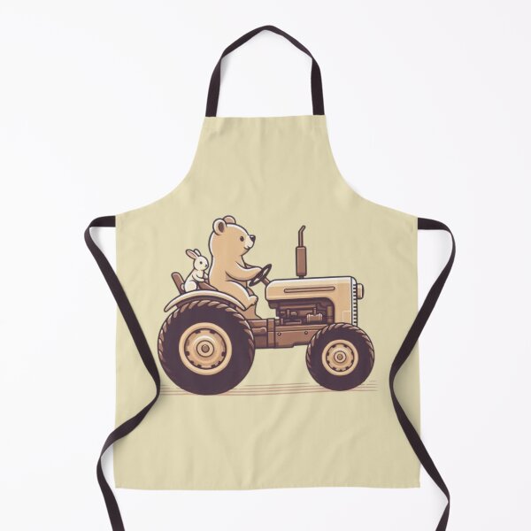 Item preview, Bear and Rabbit Tractor Ride – Whimsical Animal Art designed and sold by Dogandesighn.