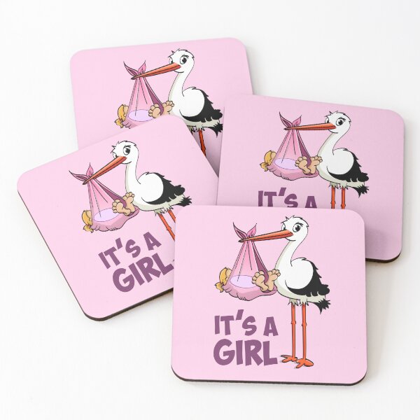Item preview, It’s a girl “The stork who delivers the baby girl” designed and sold by Stef Ringoot, cartoons and illustrations.