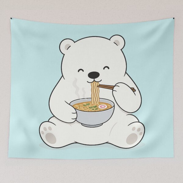 Item preview, Polar Bear Ramen: Kawaii Japanese Delight designed and sold by Droosam.