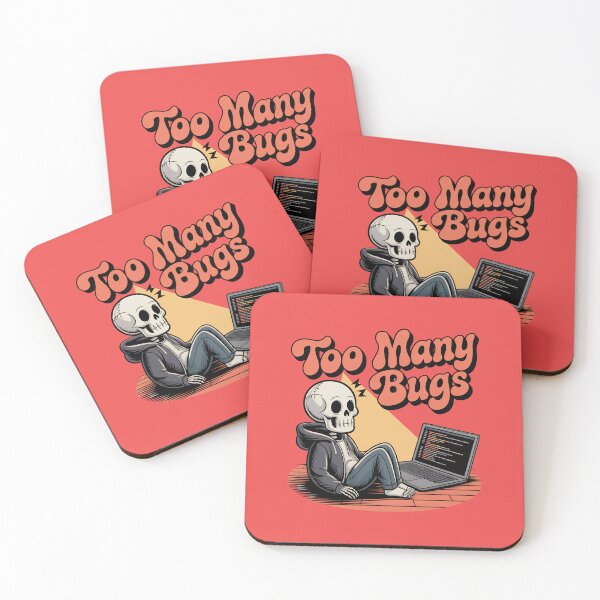 Item preview, Too Many Bugs Funny Programmer Skeleton Coding Design designed and sold by Raw Tigers.
