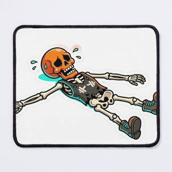 Item preview, Funny Tired Skeleton After Gym Workout Exhausted Fitness Sticker designed and sold by JeevanStickers.