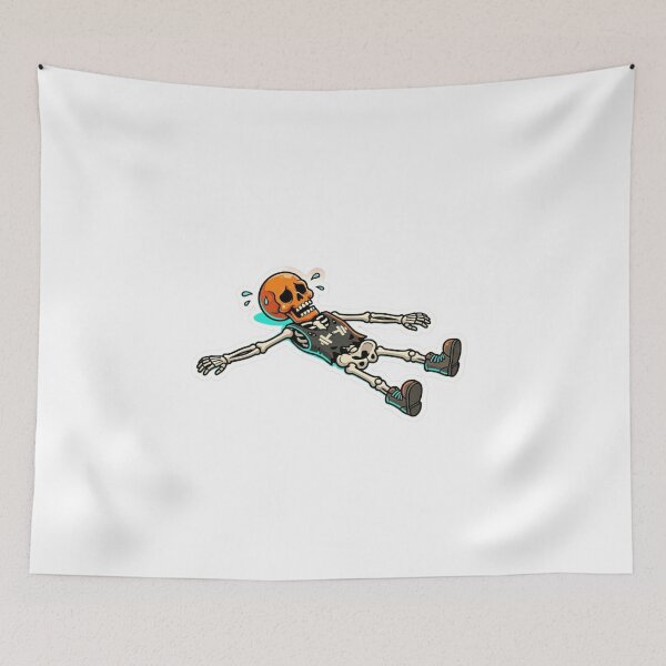 Item preview, Funny Tired Skeleton After Gym Workout Exhausted Fitness Sticker designed and sold by JeevanStickers.