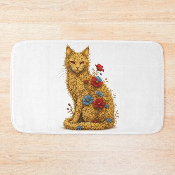 Item preview, Golden Blossom Spirit Cat designed and sold by MarekoraStudio.