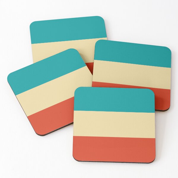 Item preview, Large stripes in burned orange, beige and turquoise designed and sold by StefanStudioArt.