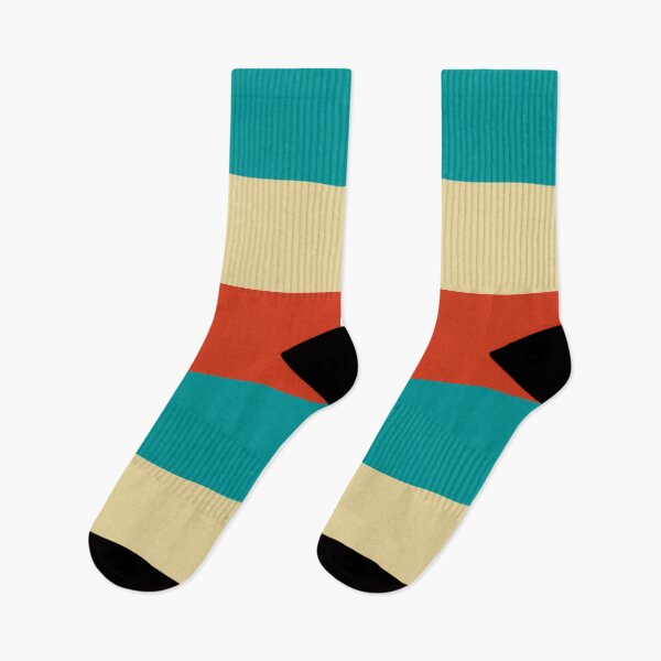 Item preview, Large stripes in burned orange, beige and turquoise designed and sold by StefanStudioArt.