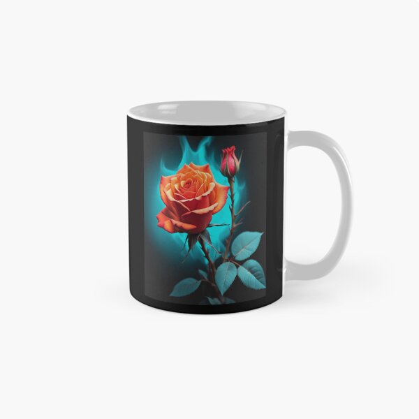 Item preview, Burning Rose – Teal Flame Floral Design designed and sold by Dreaming Scheming Grinding Studio.