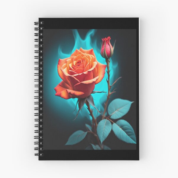 Item preview, Burning Rose – Teal Flame Floral Design designed and sold by Dreaming Scheming Grinding Studio.