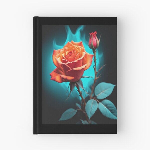 Item preview, Burning Rose – Teal Flame Floral Design designed and sold by Dreaming Scheming Grinding Studio.
