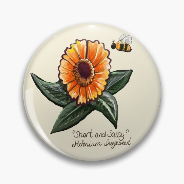 Item preview, Short and sassy Helenium sneezeweed with bee and name plant Bright orange yellow flower T-Shirt designed and sold by Artonmytee.
