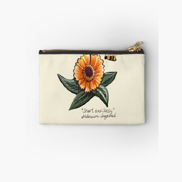 Item preview, Short and sassy Helenium sneezeweed with bee and name plant Bright orange yellow flower T-Shirt designed and sold by Artonmytee.