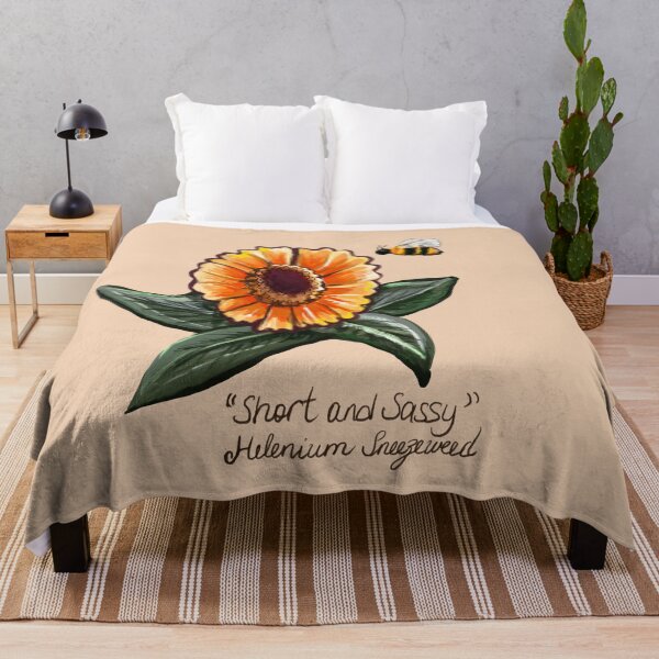 Item preview, Short and sassy Helenium sneezeweed with bee and name plant Bright orange yellow flower T-Shirt designed and sold by Artonmytee.