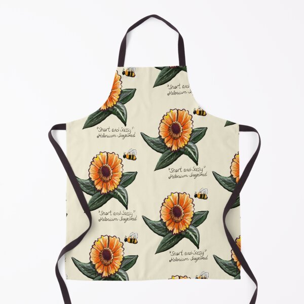 Item preview, Short and sassy Helenium sneezeweed with bee and name plant Bright orange yellow flower T-Shirt designed and sold by Artonmytee.