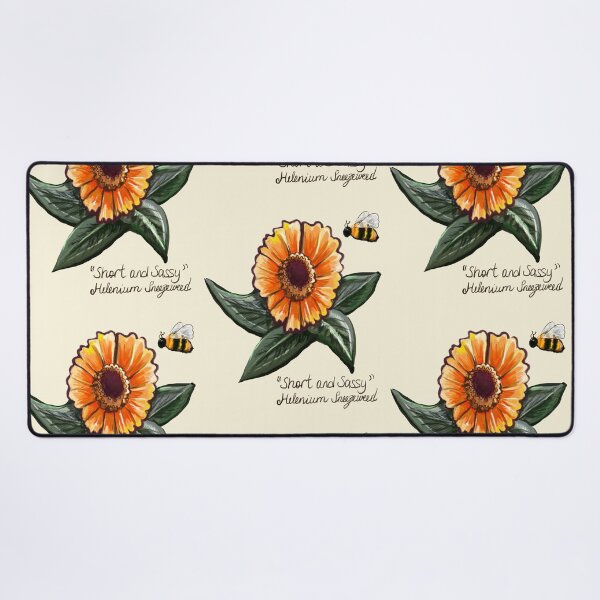 Item preview, Short and sassy Helenium sneezeweed with bee and name plant Bright orange yellow flower T-Shirt designed and sold by Artonmytee.