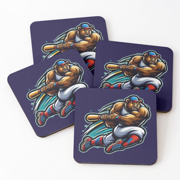 Item preview, Baseball Bear – Dynamic Sports Animal Art designed and sold by Dogandesighn.