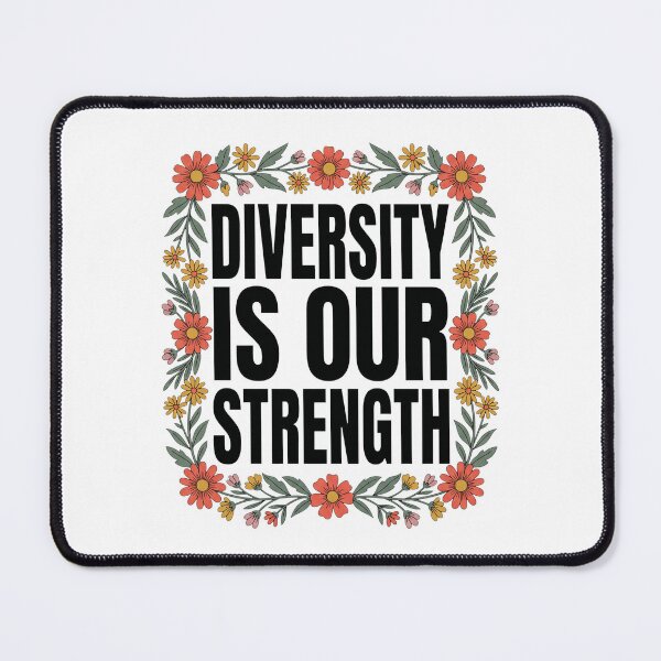 Item preview, Diversity Is Our Strength Retro Floral Frame designed and sold by IsDesignHub.