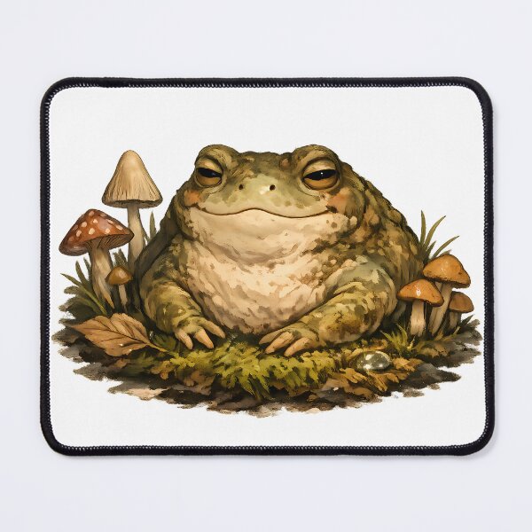 Item preview, Goblin Toad in Moss – Cozy Goblincore Forest Amphibian Illustration designed and sold by aquaterralife.