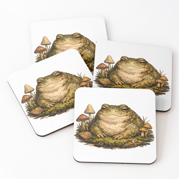 Item preview, Goblin Toad in Moss – Cozy Goblincore Forest Amphibian Illustration designed and sold by aquaterralife.