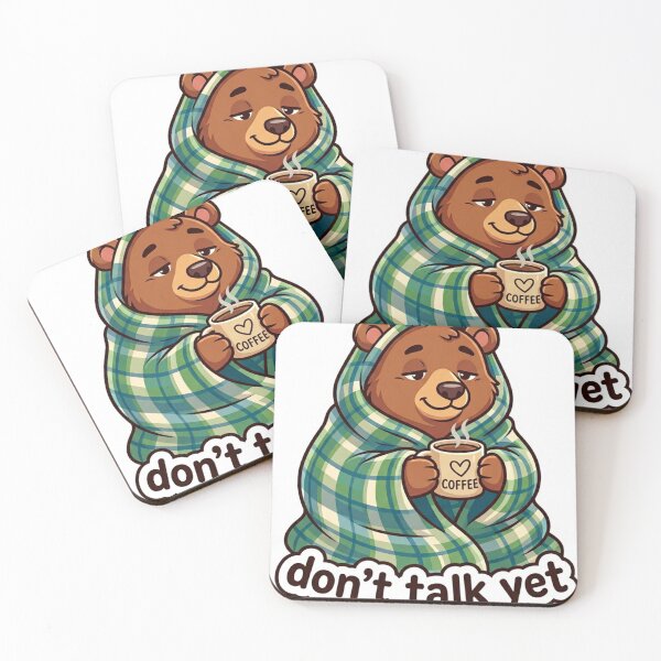 Item preview, Cozy Coffee Bear - Don't Talk Yet - Morning Mood Aesthetic designed and sold by creatopage.