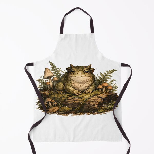 Item preview, Goblincore Swamp Toad on Mossy Log | Cozy Forest Frog Illustration designed and sold by aquaterralife.