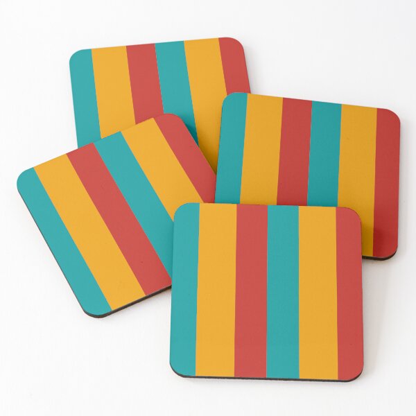 Item preview, Large stripes in turquoise, yellow and red designed and sold by StefanStudioArt.
