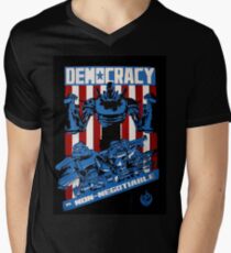 Demokratie ist nicht verhandelbar T-Shirt mit V-Ausschnitt