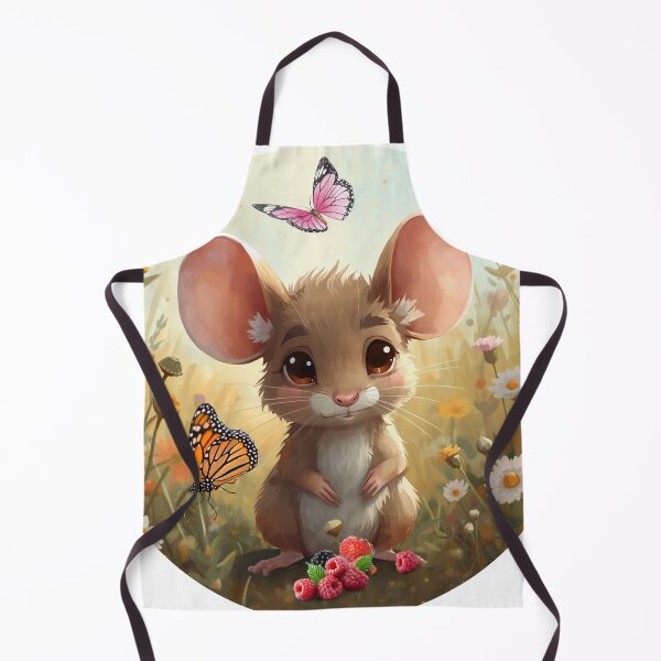 Item preview, Cute Mouse with Red Berries and Butterflies designed and sold by DidiDesignShop.