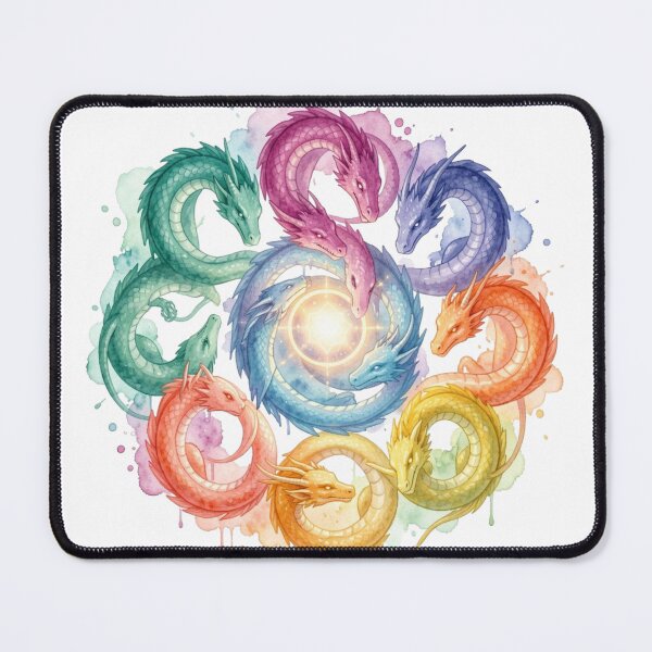 Item preview, Watercolor Dragon Spiral T-Shirt | Fantasy Celestial Dragons Around Magic Orb designed and sold by DmaarGroup.