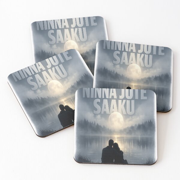 Item preview, Ninna Jote Saaku Emotional Moonlight Couple Sticker | Kannada Aesthetic Minimal T-Shirt Design designed and sold by Kannada Ink Studio.