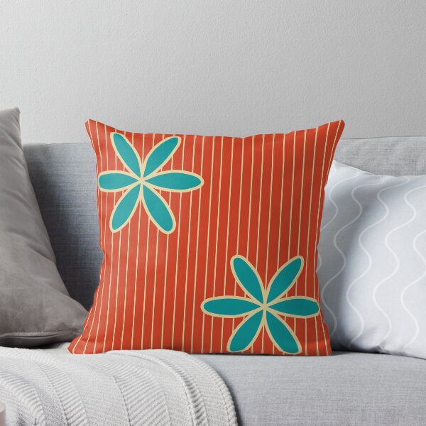 Item preview, Blue Flowers in a stripe land B3 | Modern and Graphic Floral Design designed and sold by StefanStudioArt.