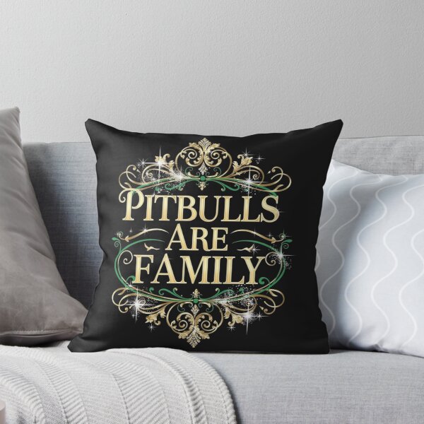 Item preview, Pitbulls Are Family - Elegant Gold Filigree and Diamond Sparkle Art designed and sold by My Pitbull Place.