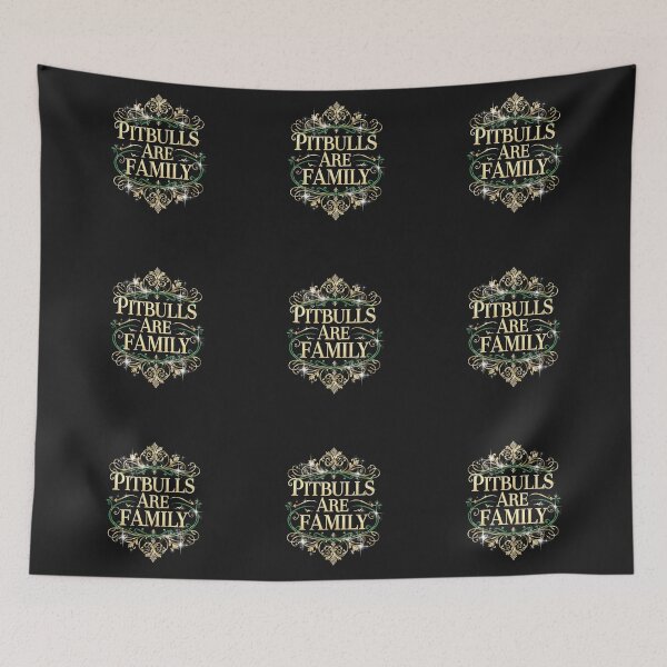 Item preview, Pitbulls Are Family - Elegant Gold Filigree and Diamond Sparkle Art designed and sold by My Pitbull Place.