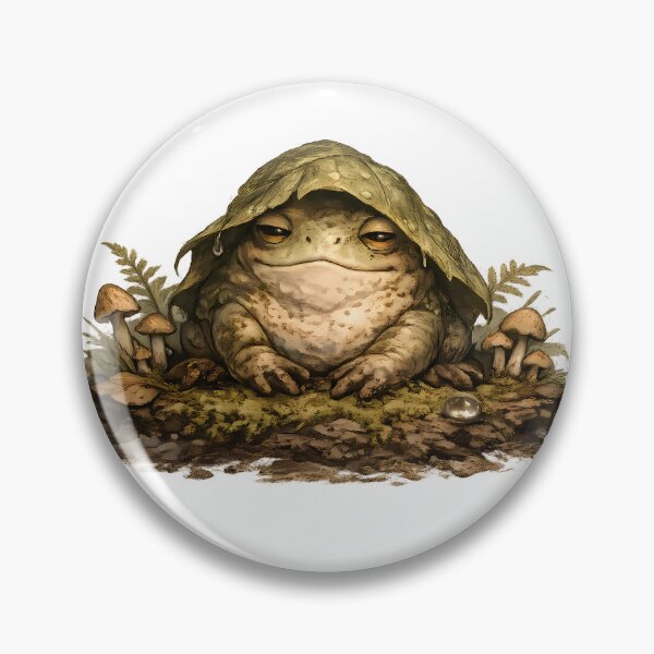 Item preview, Sleepy Goblincore Swamp Frog – Cozy Moss & Mushroom Woodland Sticker designed and sold by aquaterralife.