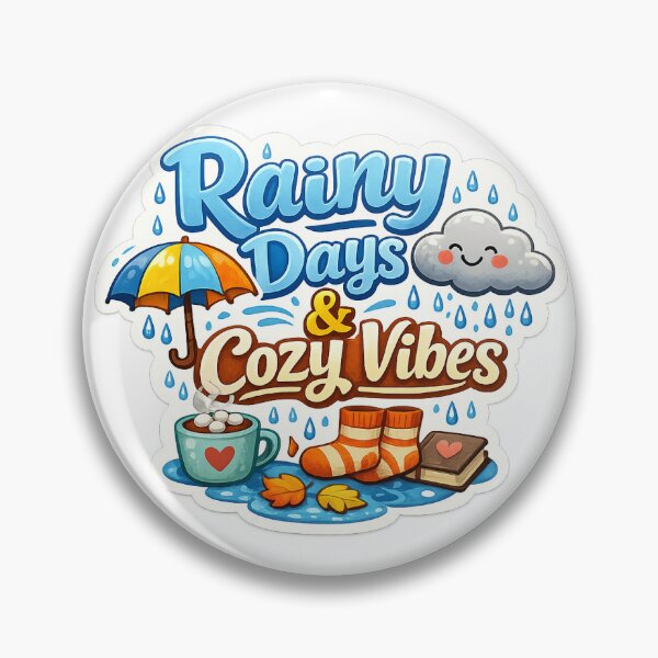 Item preview, Rainy Days & Cozy Vibes Sticker Design | Aesthetic Rain Sticker Art designed and sold by stickyverselab.