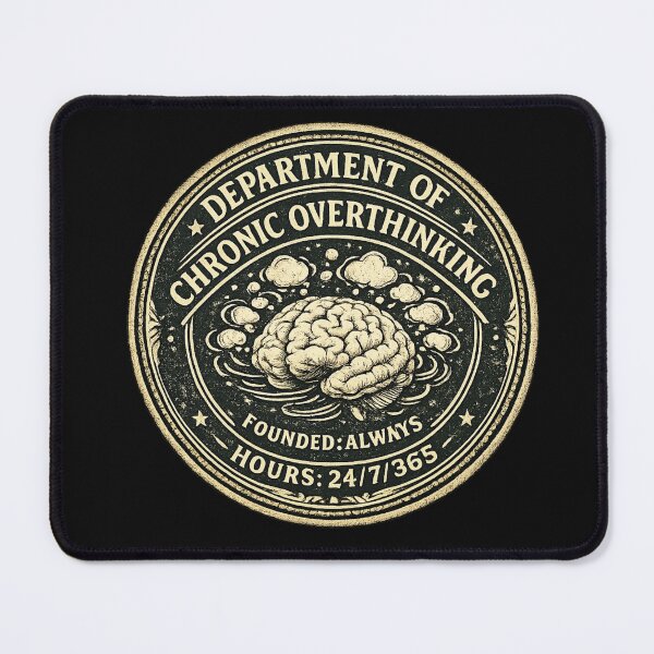Item preview, Department of Chronic Overthinking Founded Always – Funny Fake Government Seal | Anxiety Humor Gift designed and sold by irfanshikh.