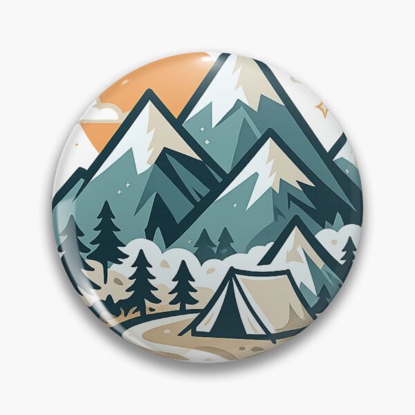 Item preview, Geometric Mountain Landscape with Sunset Tent and Pine Trees designed and sold by OnPointOutfits.
