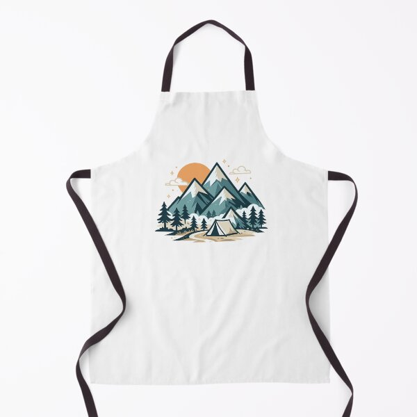 Item preview, Geometric Mountain Landscape with Sunset Tent and Pine Trees designed and sold by OnPointOutfits.