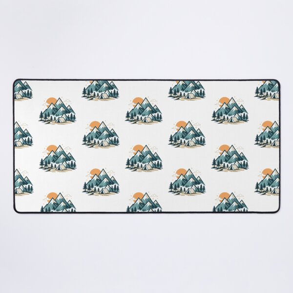 Item preview, Geometric Mountain Landscape with Sunset Tent and Pine Trees designed and sold by OnPointOutfits.