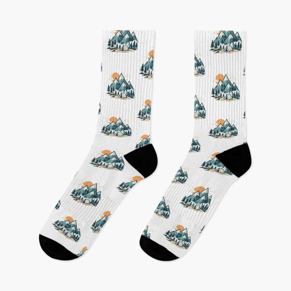 Item preview, Geometric Mountain Landscape with Sunset Tent and Pine Trees designed and sold by OnPointOutfits.