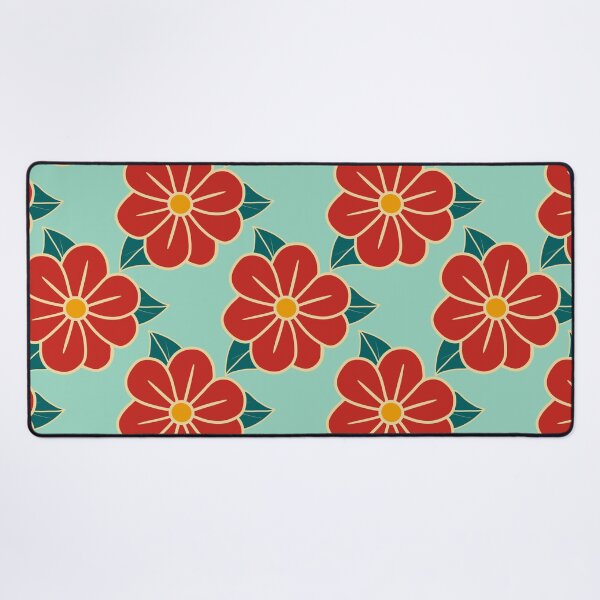 Item preview, Red Retro Floral Pattern 94 – Vintage Flower Design  designed and sold by StefanStudioArt.