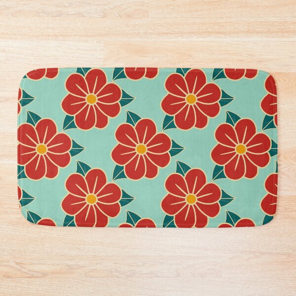 Item preview, Red Retro Floral Pattern 94 – Vintage Flower Design  designed and sold by StefanStudioArt.