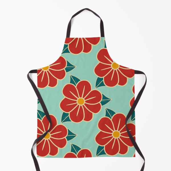 Item preview, Red Retro Floral Pattern 94 – Vintage Flower Design designed and sold by StefanStudioArt.