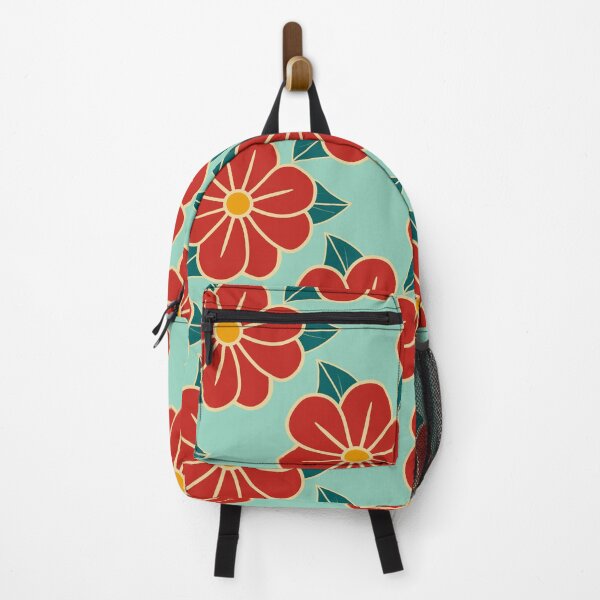 Item preview, Red Retro Floral Pattern 94 – Vintage Flower Design  designed and sold by StefanStudioArt.