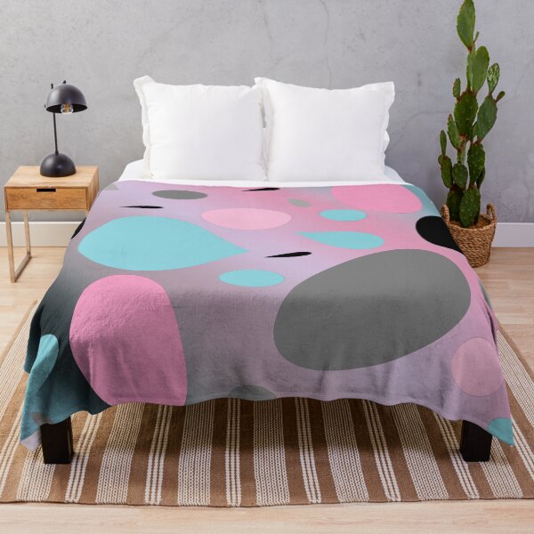 Item preview, Pink Gray Turquoise Blue and Black Abstract Shapes designed and sold by Christina Katson.