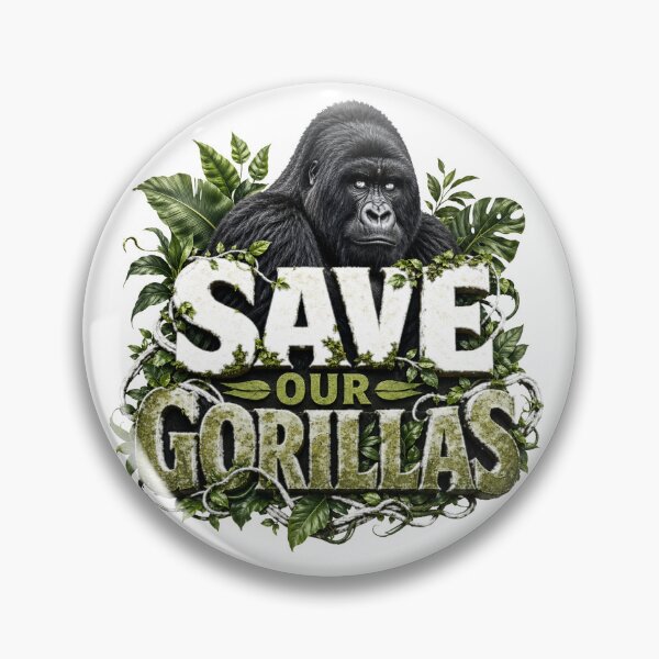 Item preview, Typographic Poster "Save Our Gorillas" the Mountain Gorilla designed and sold by DarVibe Designs.