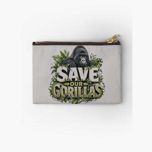 Item preview, Typographic Poster "Save Our Gorillas" the Mountain Gorilla designed and sold by DarVibe Designs.