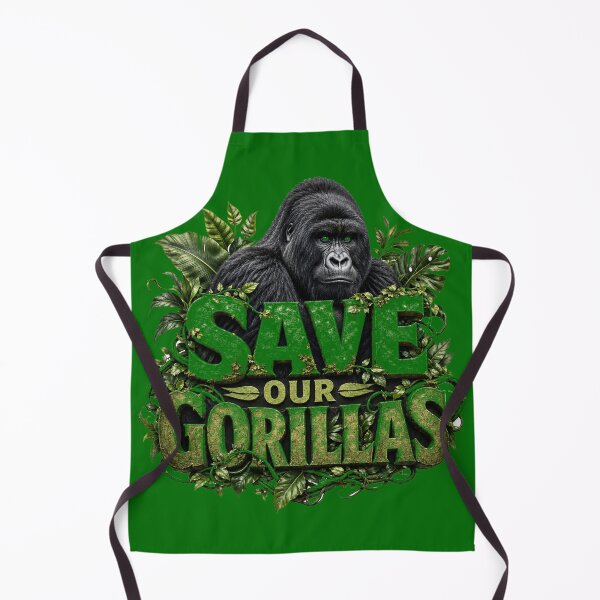 Item preview, Typographic Poster "Save Our Gorillas" the Mountain Gorilla designed and sold by DarVibe Designs.