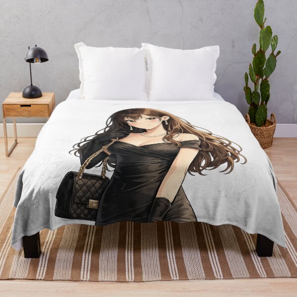 Item preview, Elegant Anime Girl in Black Dress | Classy Kawaii designed and sold by YamiSociety.