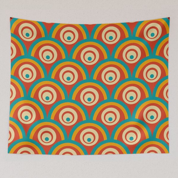 Item preview, Seventies arcade pattern in red 03 designed and sold by StefanStudioArt.