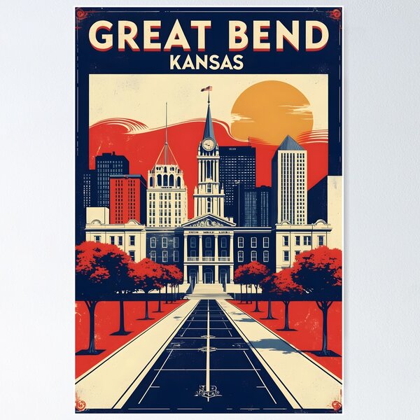 Item preview, Great Bend Kansas 1950s USA Vintage Travel Tourism designed and sold by TravelersGems.